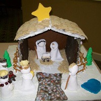 ginger bread house nativity